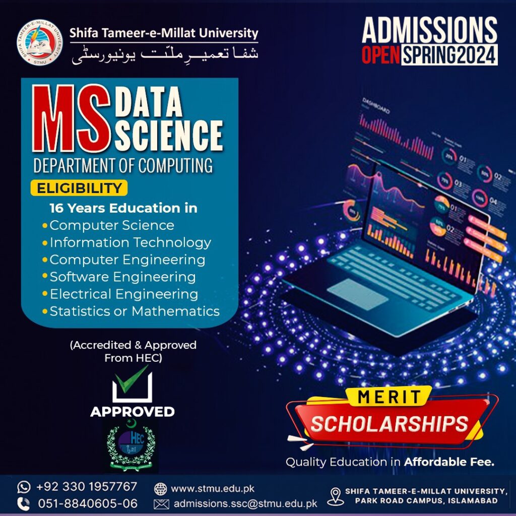 Admissions Open – Master of Science in Data Sciences – Shifa Tameer-e ...