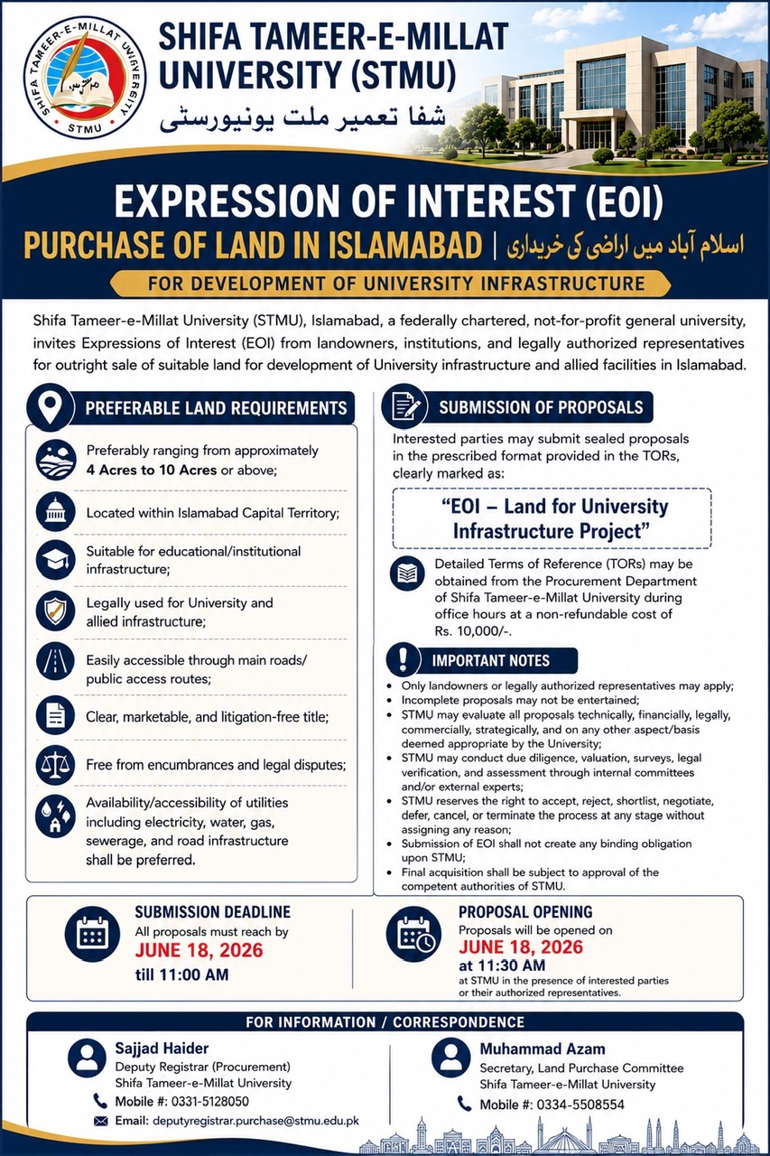 Expression of Interset EOI Advertisement