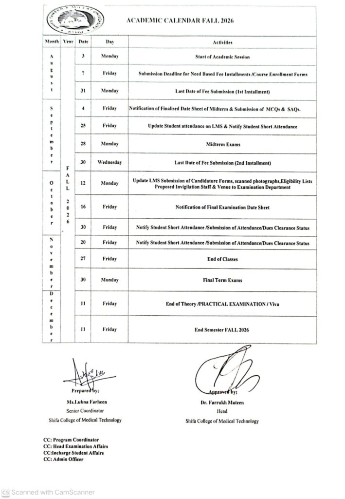 Academic Calendar 1 Academic Calendar